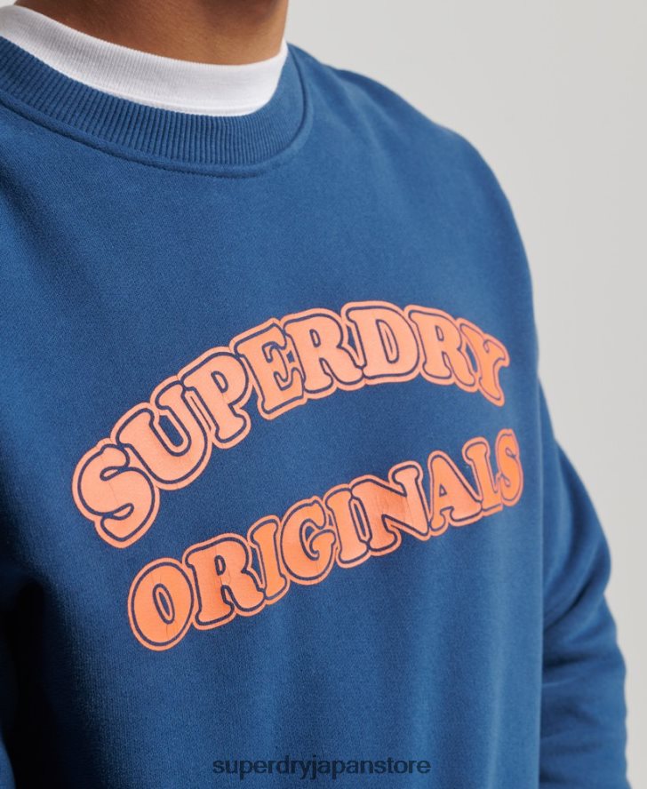ヴィンテージ クーパー クラシック クルー スウェットシャツ 男性 Superdry 衣類 海軍 2J62PZ693