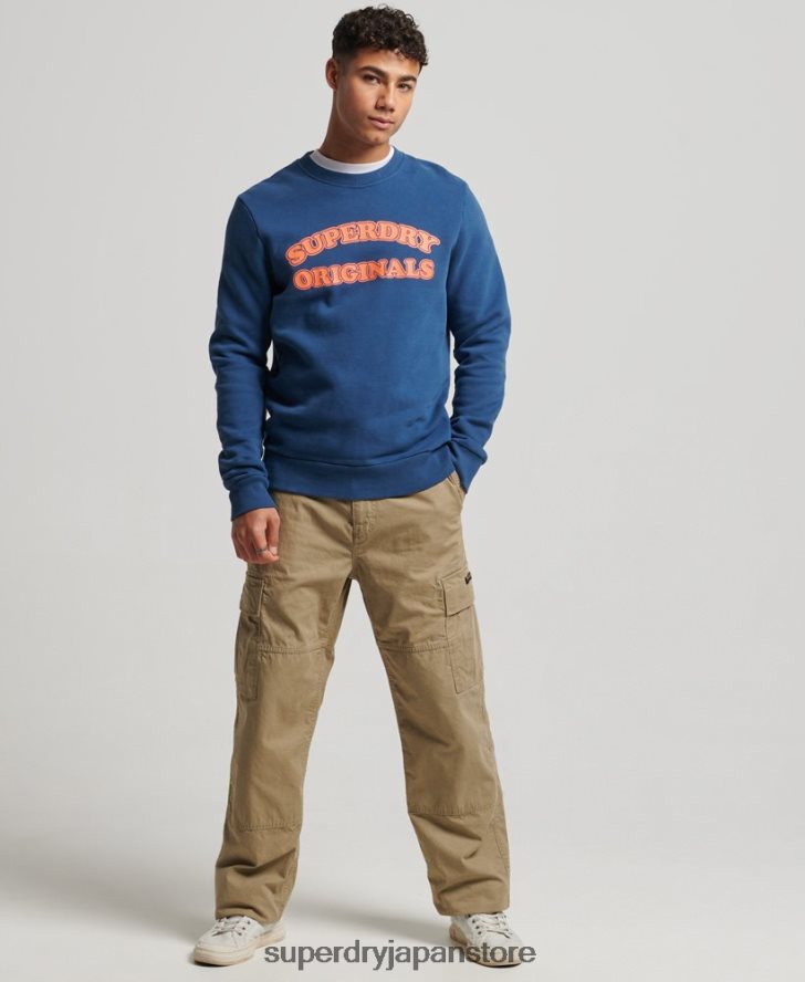 ヴィンテージ クーパー クラシック クルー スウェットシャツ 男性 Superdry 衣類 海軍 2J62PZ693