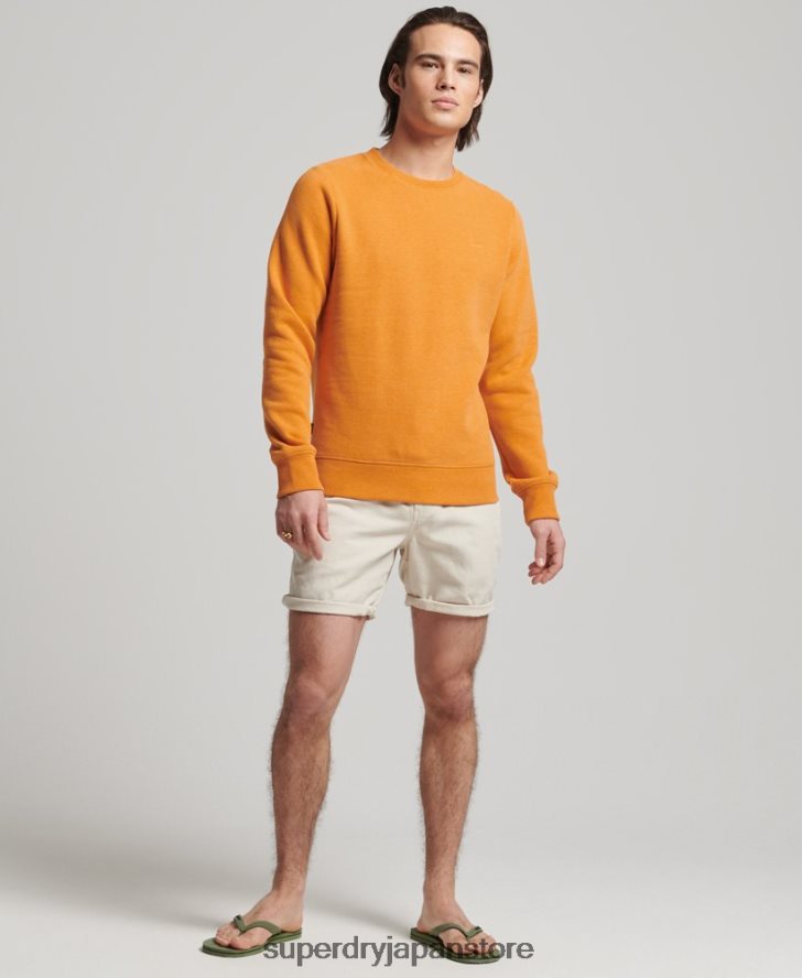 オーガニックコットン ヴィンテージロゴ クルースウェットシャツ 男性 Superdry 衣類 黄色 2J62PZ694