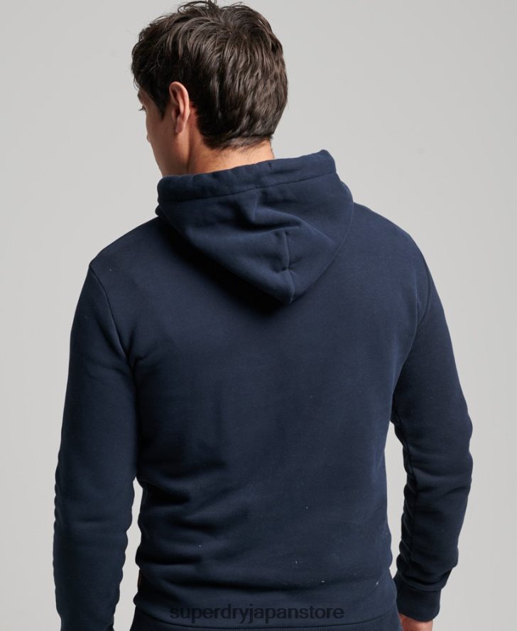 ヴィンテージロゴナラティブパーカー 男性 Superdry 衣類 海軍 2J62PZ697