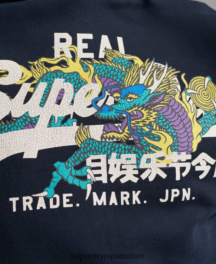 ヴィンテージロゴナラティブパーカー 男性 Superdry 衣類 海軍 2J62PZ697