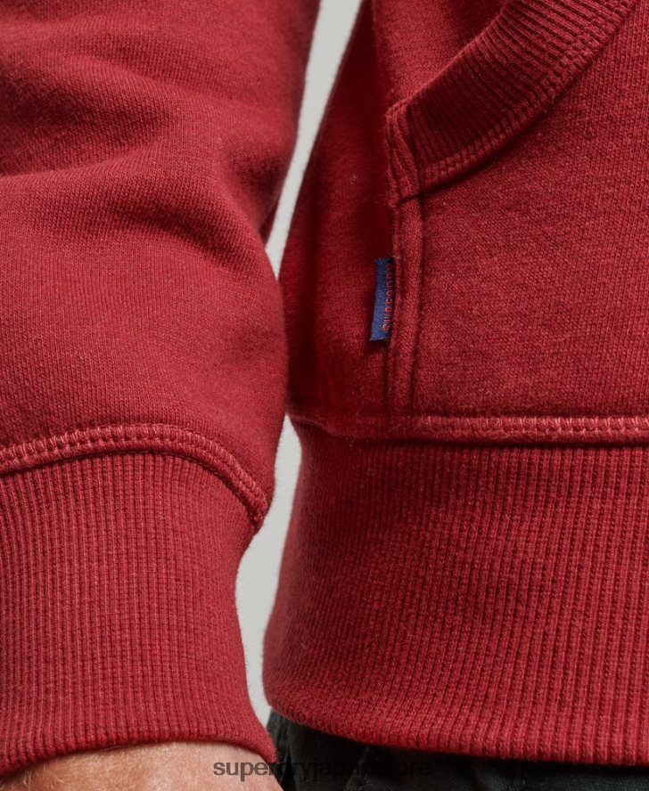 ヴィンテージロゴ刺繍ジップパーカー 男性 Superdry 衣類 赤 2J62PZ698