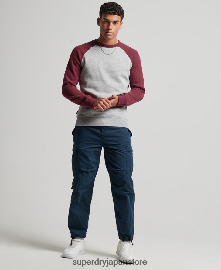 ベースボールクルースウェットシャツ 男性 Superdry 衣類 ライトグレー 2J62PZ699