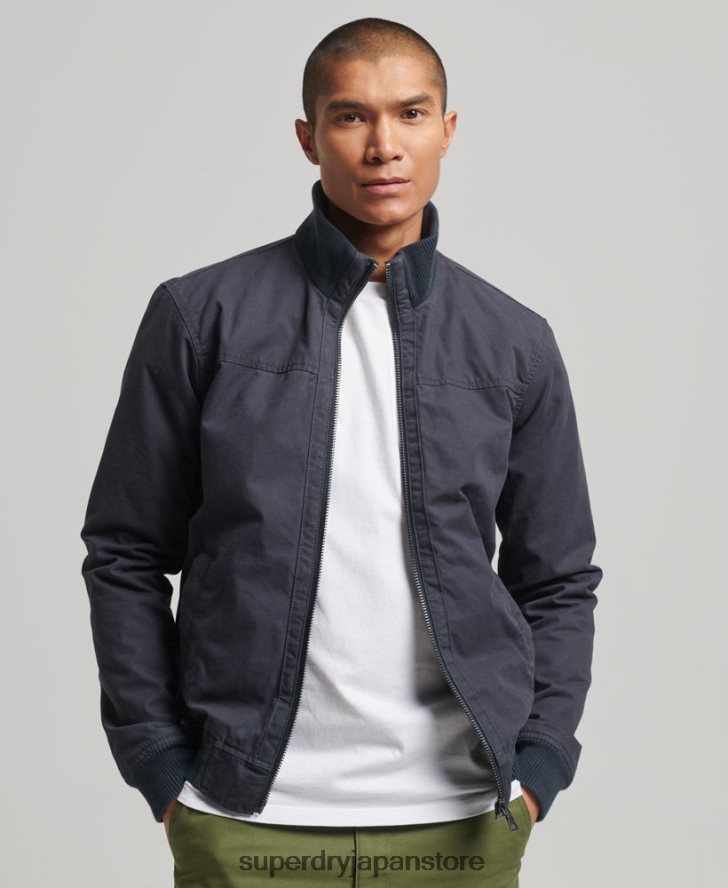 ニットカラーボンバージャケット 男性 Superdry 衣類 海軍 2J62PZ7
