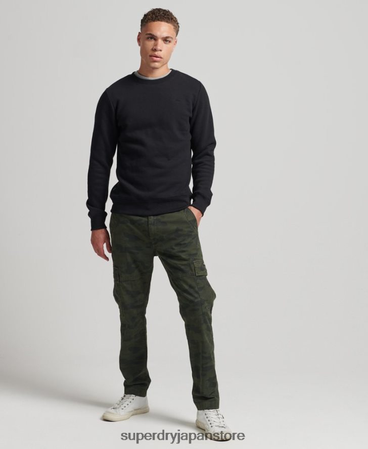 オーガニックコットン エッセンシャル ロゴ クルー スウェットシャツ 男性 Superdry 衣類 黒 2J62PZ701