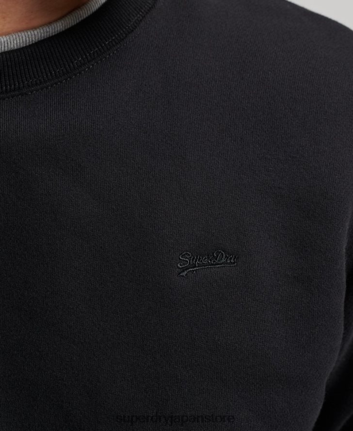 オーガニックコットン エッセンシャル ロゴ クルー スウェットシャツ 男性 Superdry 衣類 黒 2J62PZ701
