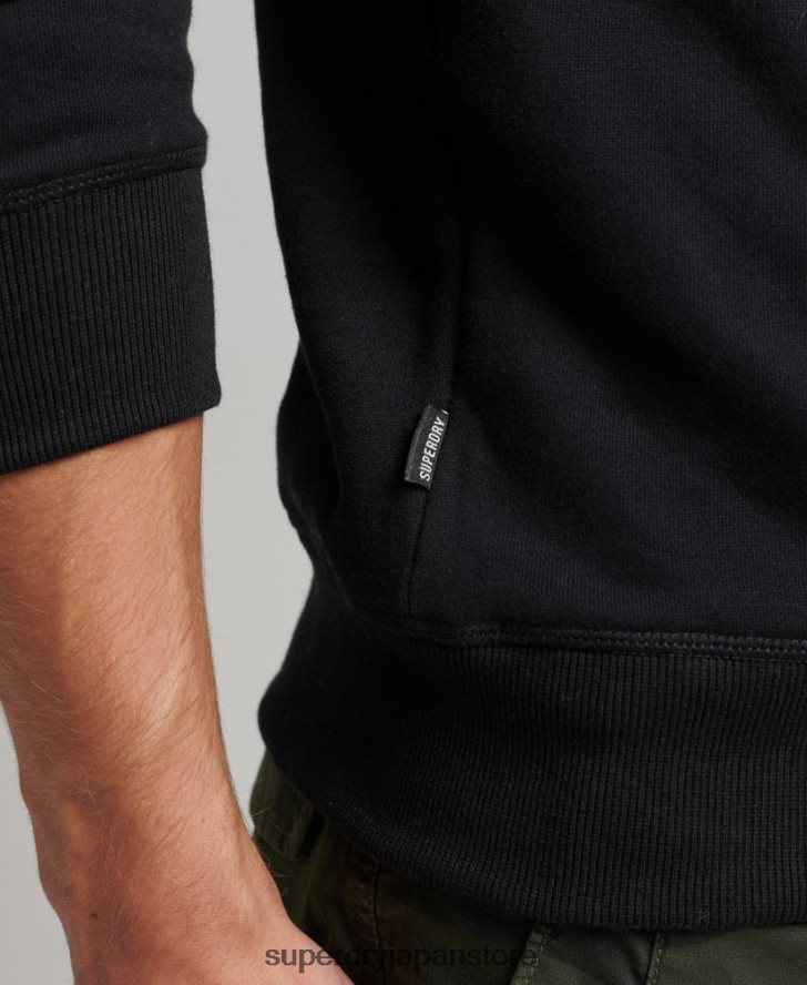 オーガニックコットン エッセンシャル ロゴ クルー スウェットシャツ 男性 Superdry 衣類 黒 2J62PZ701