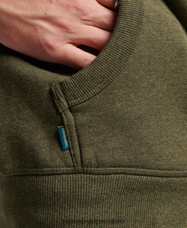 ヴィンテージロゴ刺繍ジップパーカー 男性 Superdry 衣類 カーキ 2J62PZ703