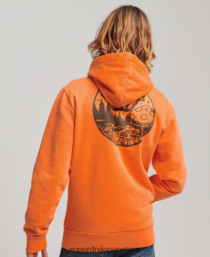 イントゥ・ザ・ウッズ グラフィック パーカー 男性 Superdry 衣類 オレンジ 2J62PZ707
