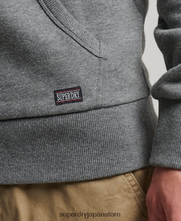 ジムアスレチックジップパーカー 男性 Superdry 衣類 グレー 2J62PZ714