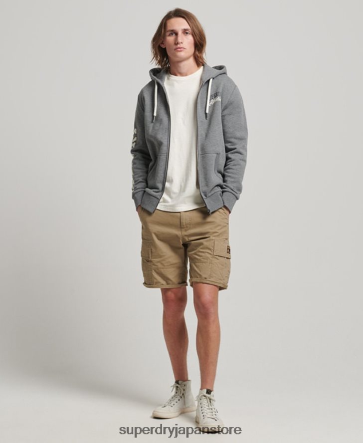 ジムアスレチックジップパーカー 男性 Superdry 衣類 グレー 2J62PZ714