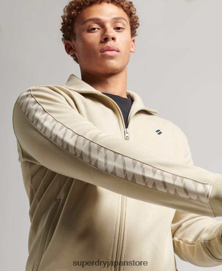 テープトラックトップ 男性 Superdry 衣類 ベージュ 2J62PZ718