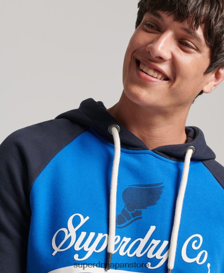 ヴィンテージアキレスラグランパーカー 男性 Superdry 衣類 ライトブルー 2J62PZ719