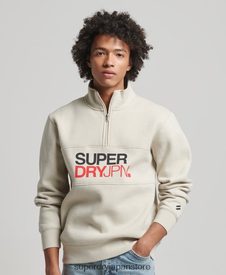 スポーツウェア ハーフジップ スウェットシャツ 男性 Superdry 衣類 ベージュ 2J62PZ726