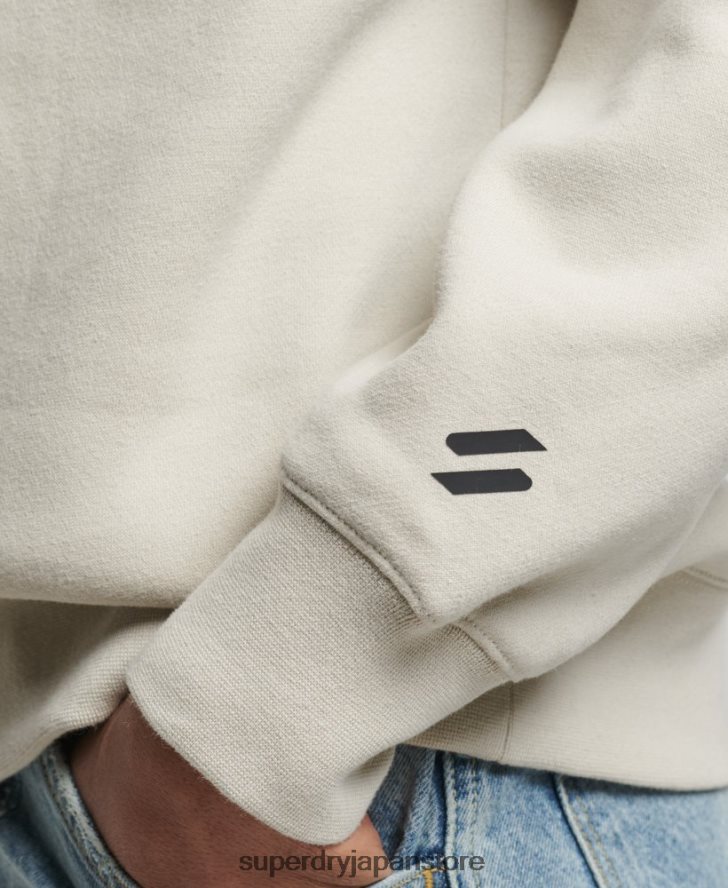 スポーツウェア ハーフジップ スウェットシャツ 男性 Superdry 衣類 ベージュ 2J62PZ726