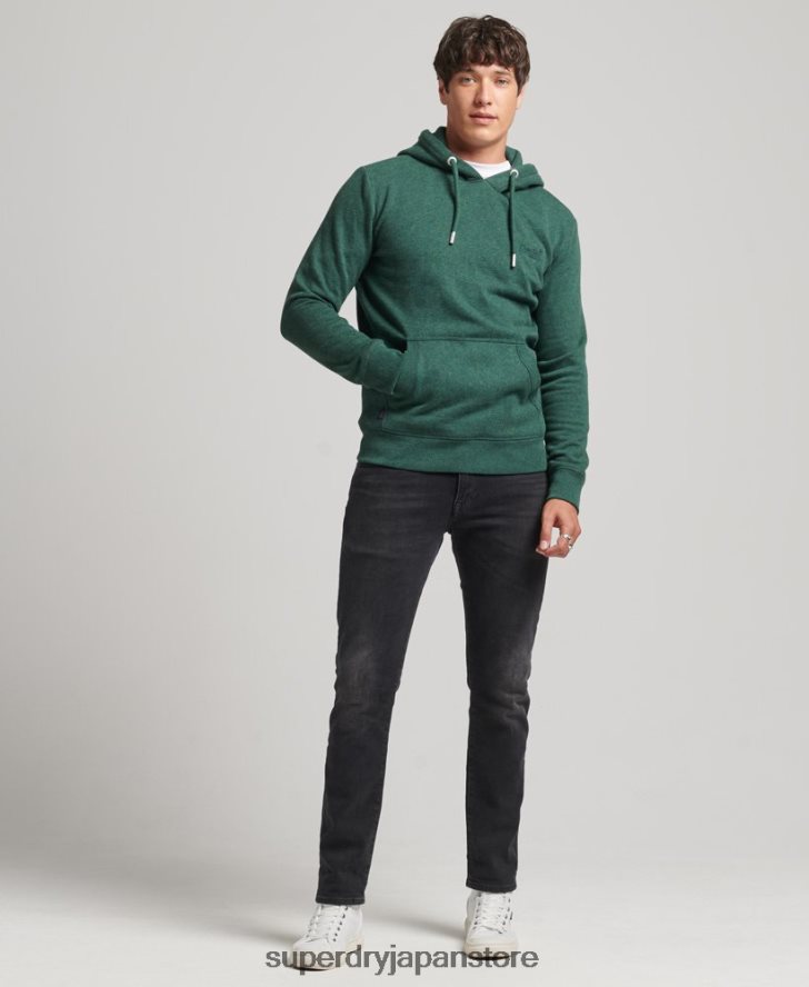 オーガニックコットン エッセンシャル ロゴ パーカー 男性 Superdry 衣類 緑 2J62PZ727