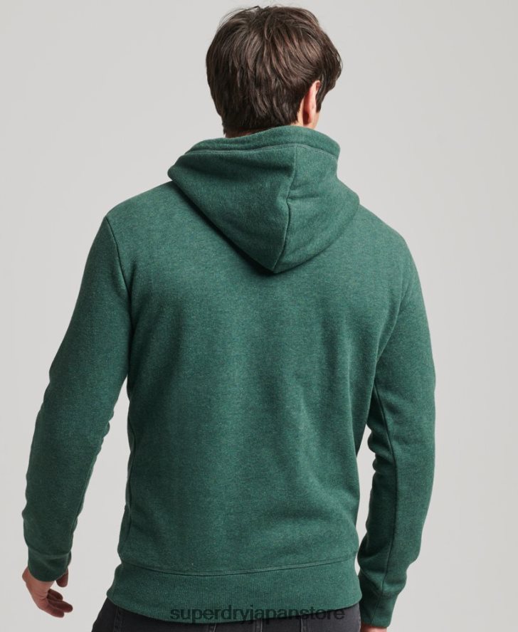 オーガニックコットン エッセンシャル ロゴ パーカー 男性 Superdry 衣類 緑 2J62PZ727
