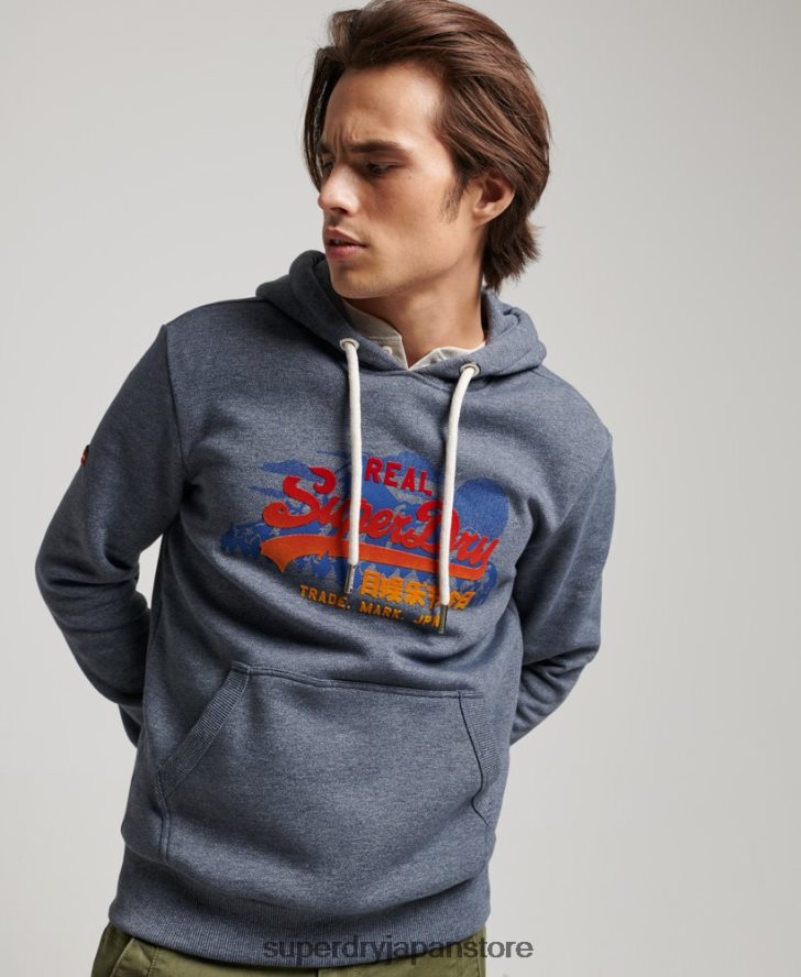ヴィンテージロゴマウンテンパーカー 男性 Superdry 衣類 海軍 2J62PZ729