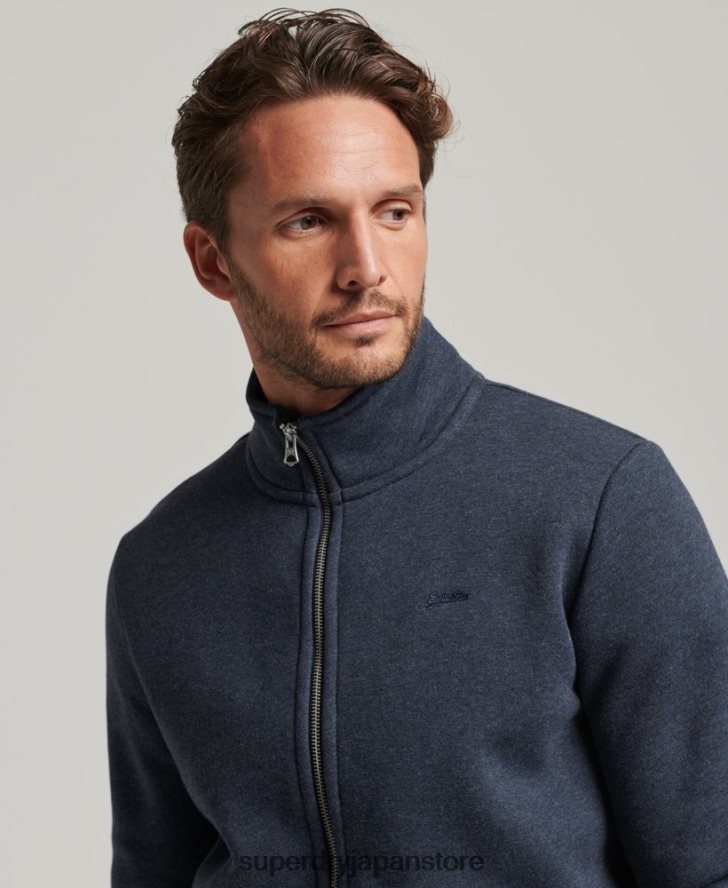 ヴィンテージロゴ刺繍ジップトラックトップ 男性 Superdry 衣類 海軍 2J62PZ730
