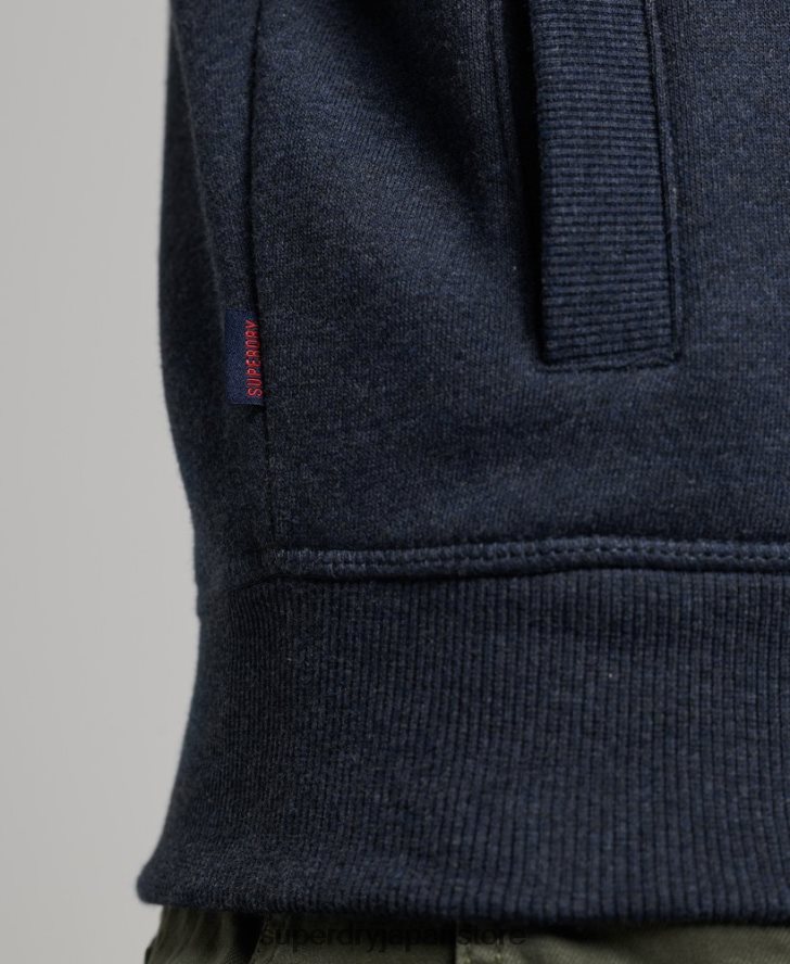 ヴィンテージロゴ刺繍ジップトラックトップ 男性 Superdry 衣類 海軍 2J62PZ730