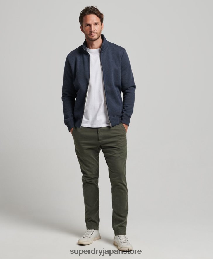 ヴィンテージロゴ刺繍ジップトラックトップ 男性 Superdry 衣類 海軍 2J62PZ730