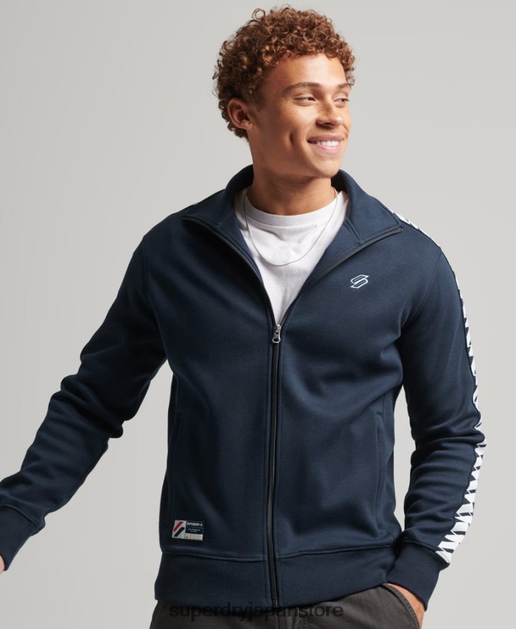 テープトラックトップ 男性 Superdry 衣類 海軍 2J62PZ733