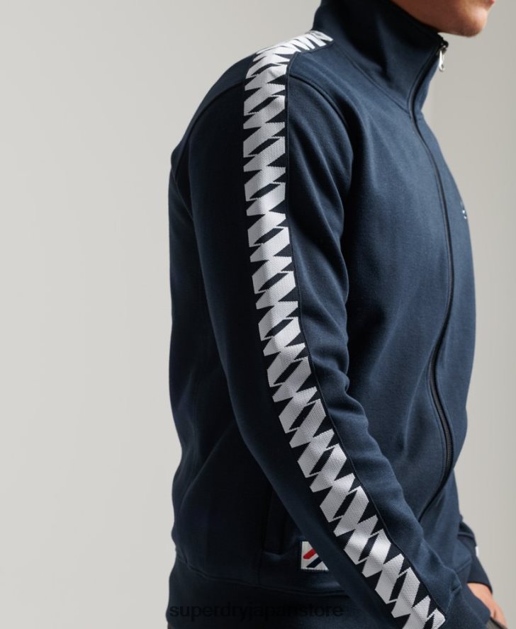 テープトラックトップ 男性 Superdry 衣類 海軍 2J62PZ733