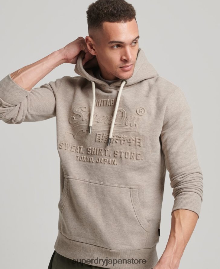 ヴィンテージロゴエンボスパーカー 男性 Superdry 衣類 クリーム 2J62PZ737