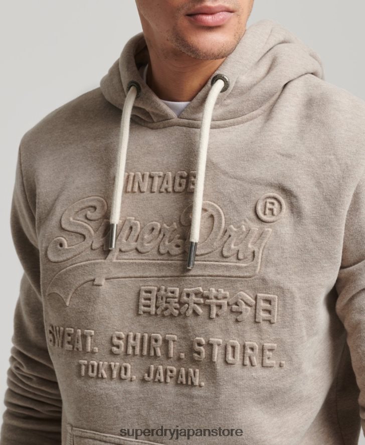 ヴィンテージロゴエンボスパーカー 男性 Superdry 衣類 クリーム 2J62PZ737