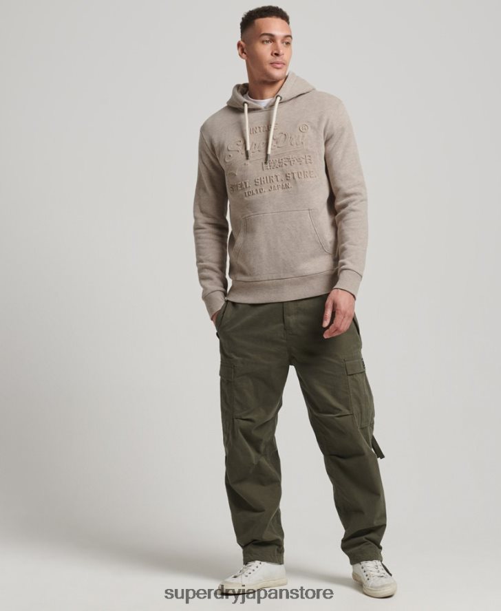 ヴィンテージロゴエンボスパーカー 男性 Superdry 衣類 クリーム 2J62PZ737