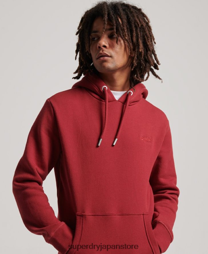 ヴィンテージロゴ刺繍パーカー 男性 Superdry 衣類 赤 2J62PZ738