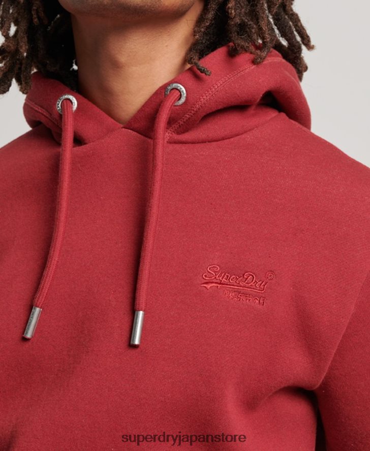 ヴィンテージロゴ刺繍パーカー 男性 Superdry 衣類 赤 2J62PZ738