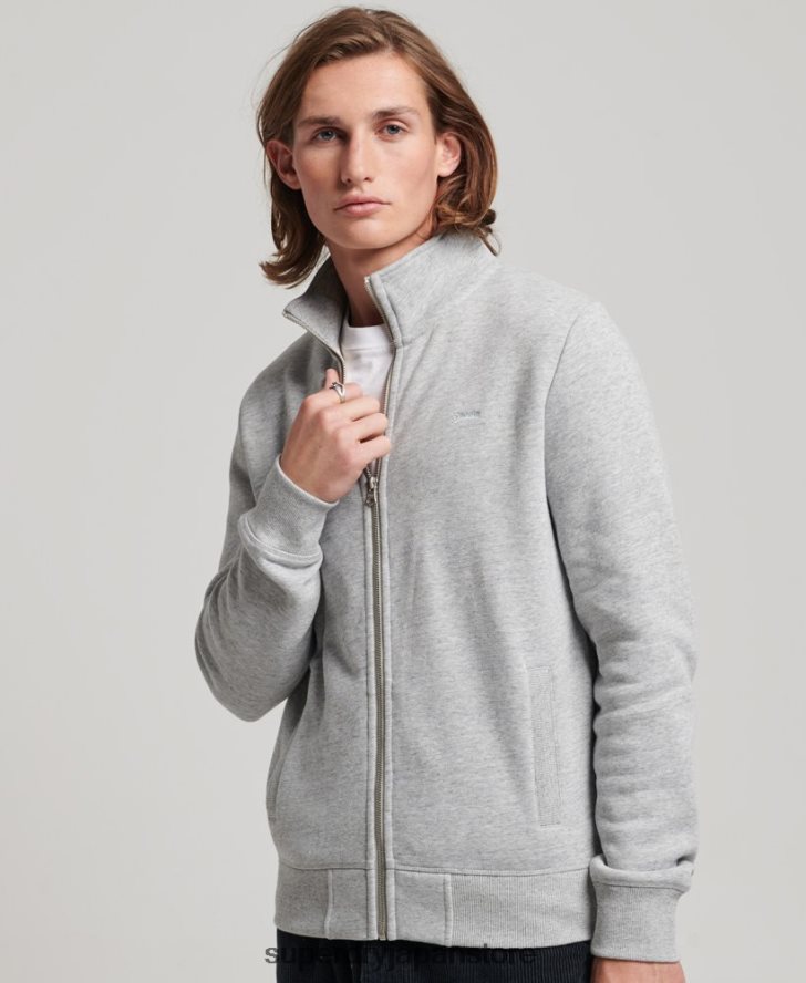 ヴィンテージロゴ刺繍ジップトラックトップ 男性 Superdry 衣類 グレー 2J62PZ739