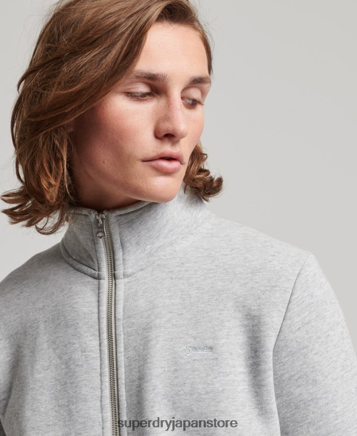 ヴィンテージロゴ刺繍ジップトラックトップ 男性 Superdry 衣類 グレー 2J62PZ739