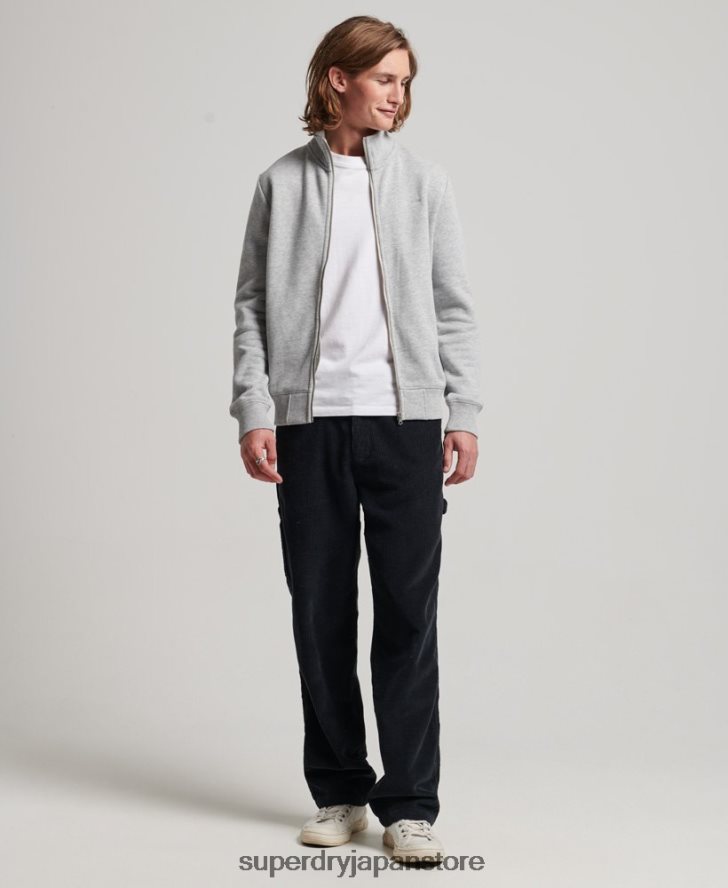 ヴィンテージロゴ刺繍ジップトラックトップ 男性 Superdry 衣類 グレー 2J62PZ739