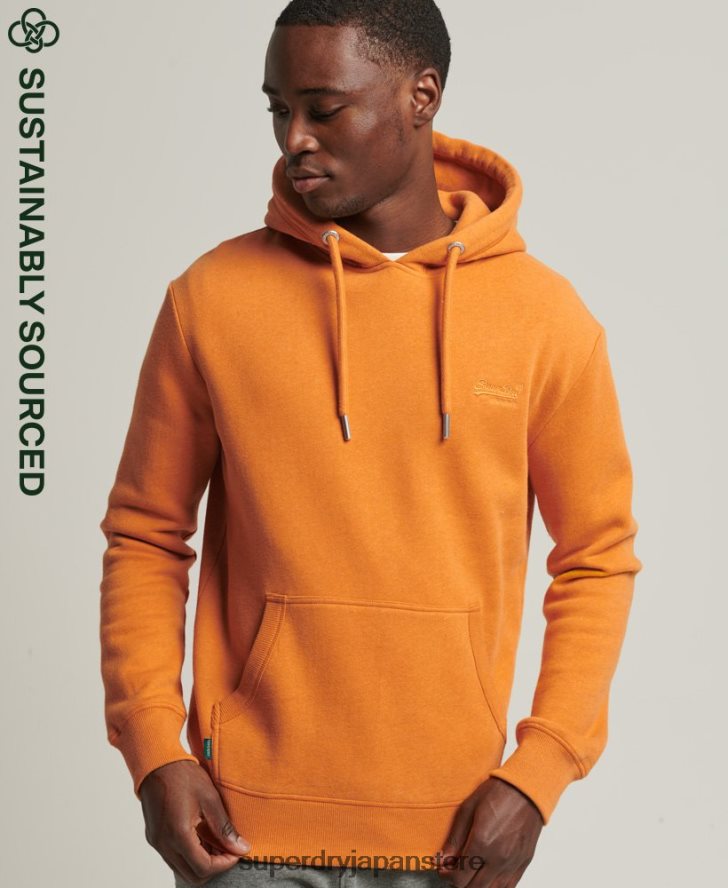 オーガニックコットンのヴィンテージロゴ刺繍パーカー 男性 Superdry 衣類 黄色 2J62PZ744