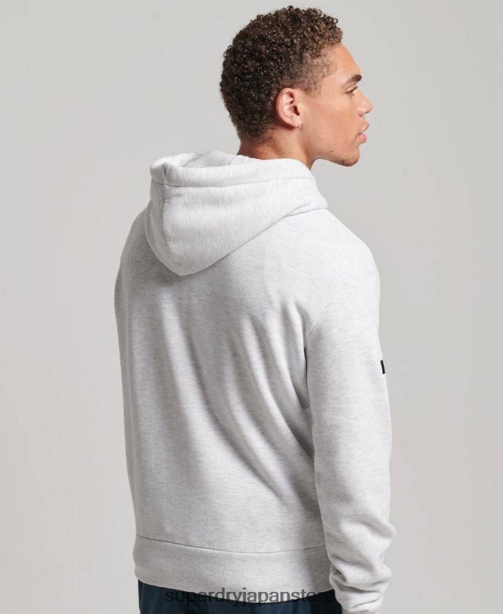 オーガニックコットンコアロゴグラフィックパーカー 男性 Superdry 衣類 ライトグレー 2J62PZ748