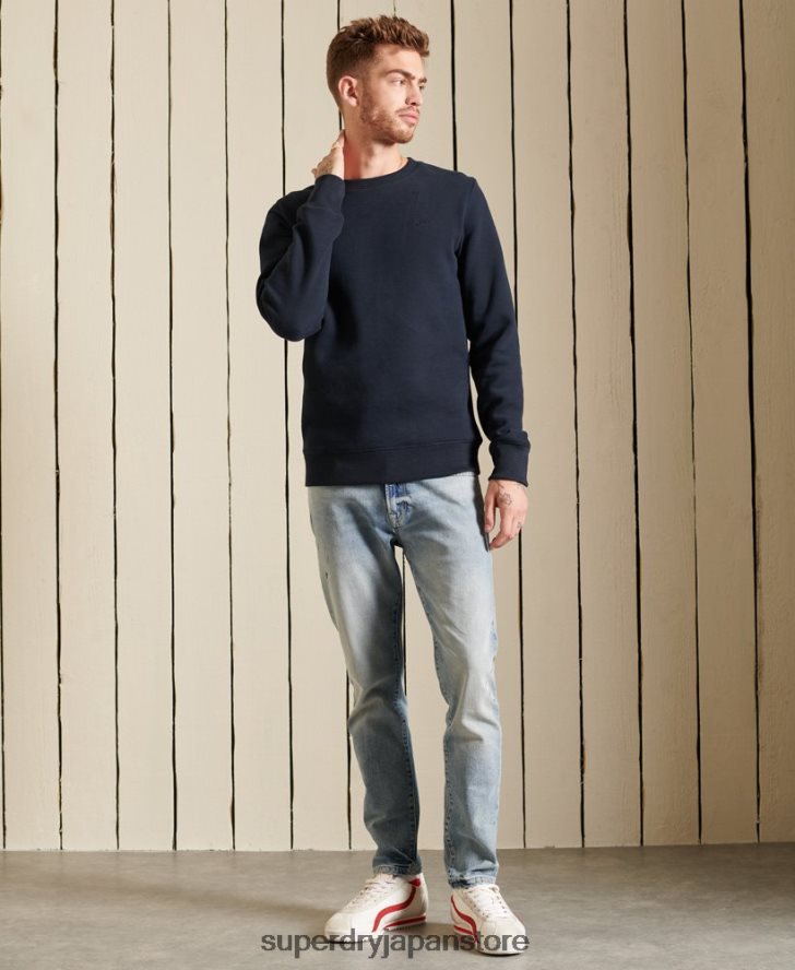 ヴィンテージロゴ刺繍クルースウェットシャツ 男性 Superdry 衣類 海軍 2J62PZ749