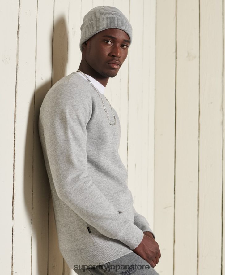 ヴィンテージロゴ刺繍クルースウェットシャツ 男性 Superdry 衣類 グレー 2J62PZ750