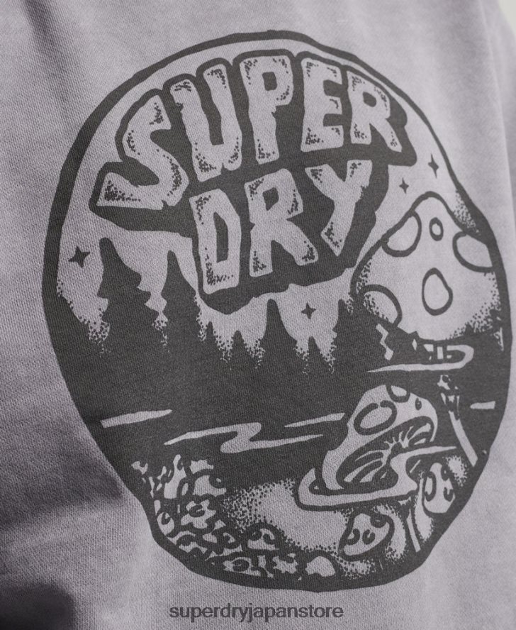 ヴィンテージ イントゥ ザ ウッズ クルー スウェットシャツ 男性 Superdry 衣類 濃い灰色 2J62PZ752