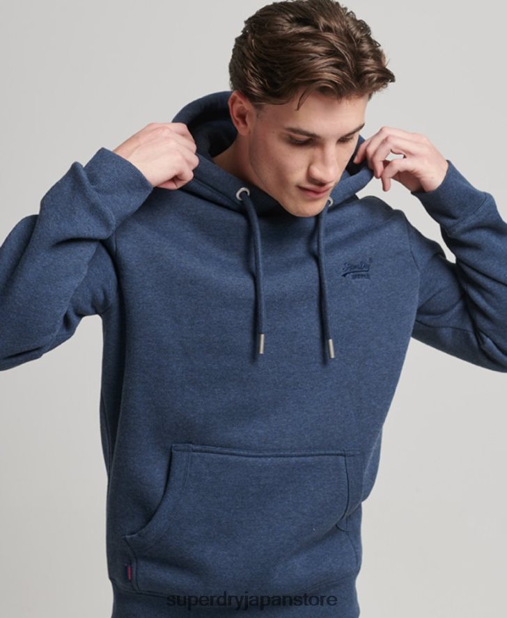 ヴィンテージロゴ刺繍パーカー 男性 Superdry 衣類 海軍 2J62PZ754