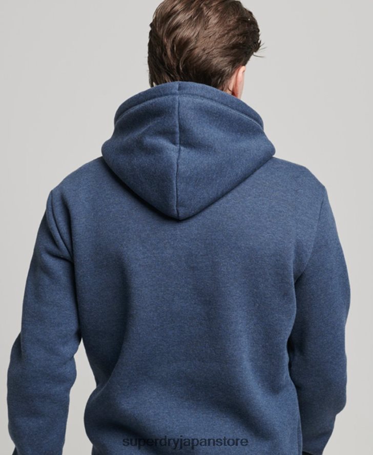 ヴィンテージロゴ刺繍パーカー 男性 Superdry 衣類 海軍 2J62PZ754