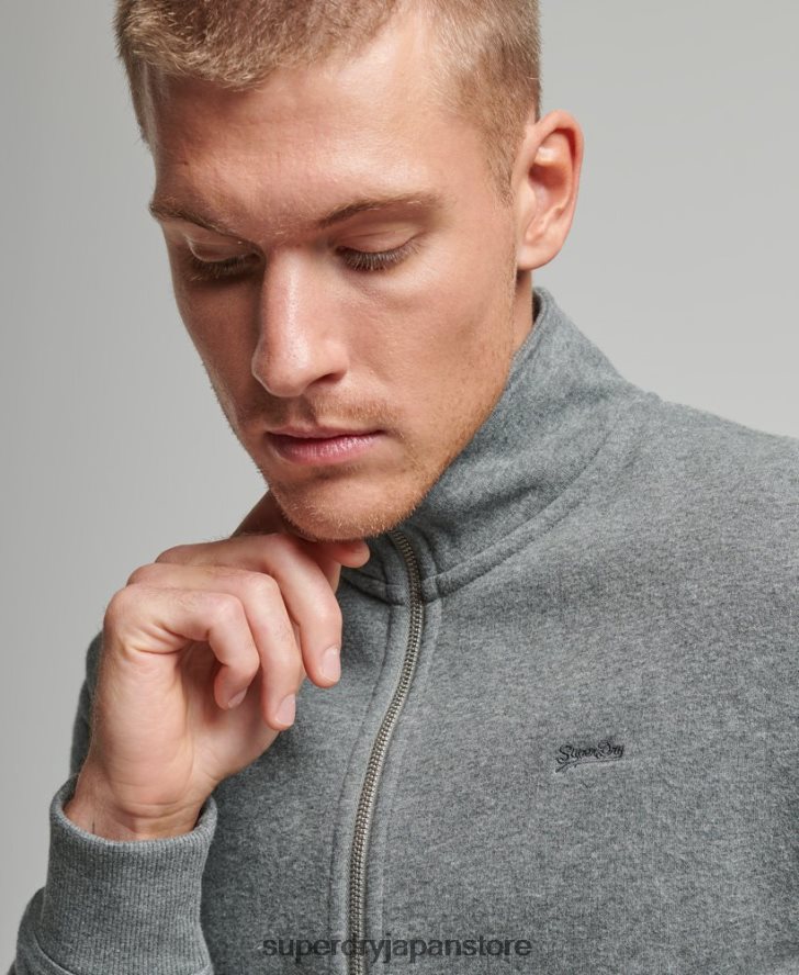 ヴィンテージロゴ刺繍ジップトラックトップ 男性 Superdry 衣類 グレー 2J62PZ755