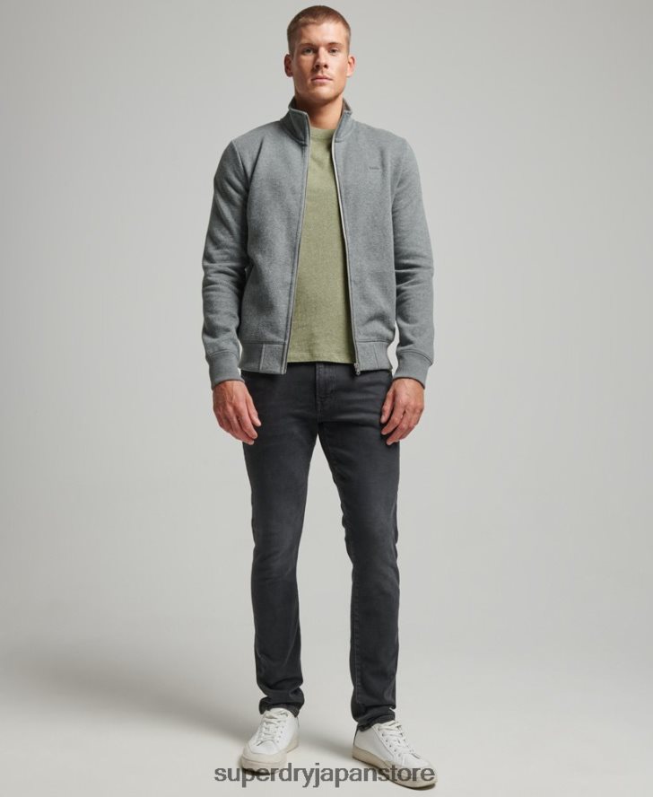 ヴィンテージロゴ刺繍ジップトラックトップ 男性 Superdry 衣類 グレー 2J62PZ755