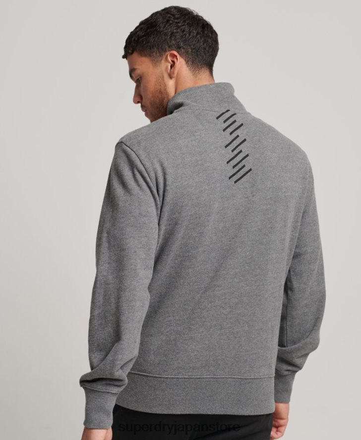 コードコアスポーツハーフジップスウェットシャツ 男性 Superdry 衣類 濃い灰色 2J62PZ757
