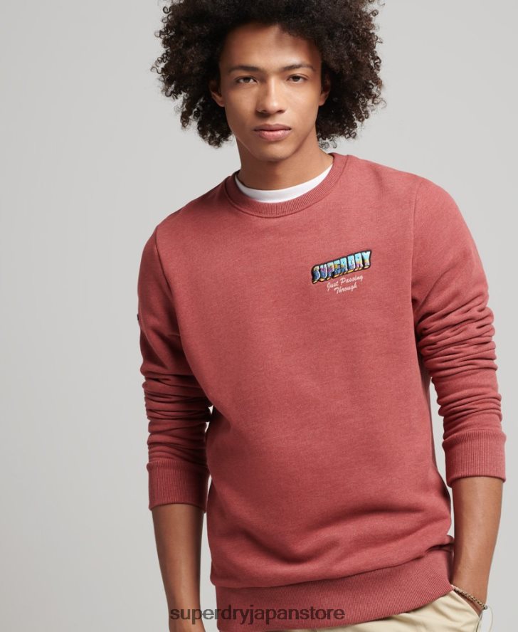 トラベル ポストカード グラフィック スウェットシャツ 男性 Superdry 衣類 赤 2J62PZ758