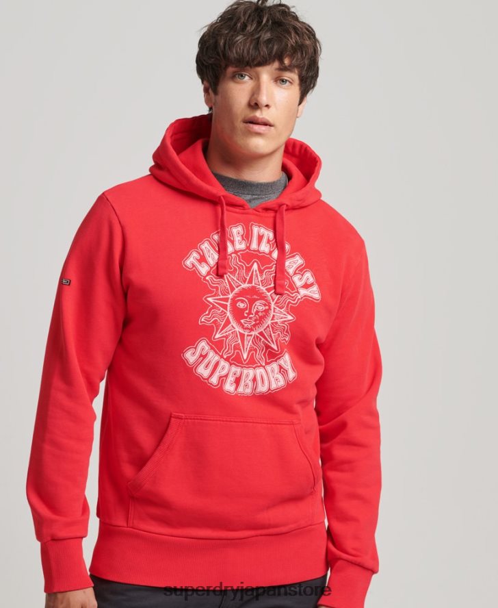 サイケロックパーカー 男性 Superdry 衣類 赤 2J62PZ759