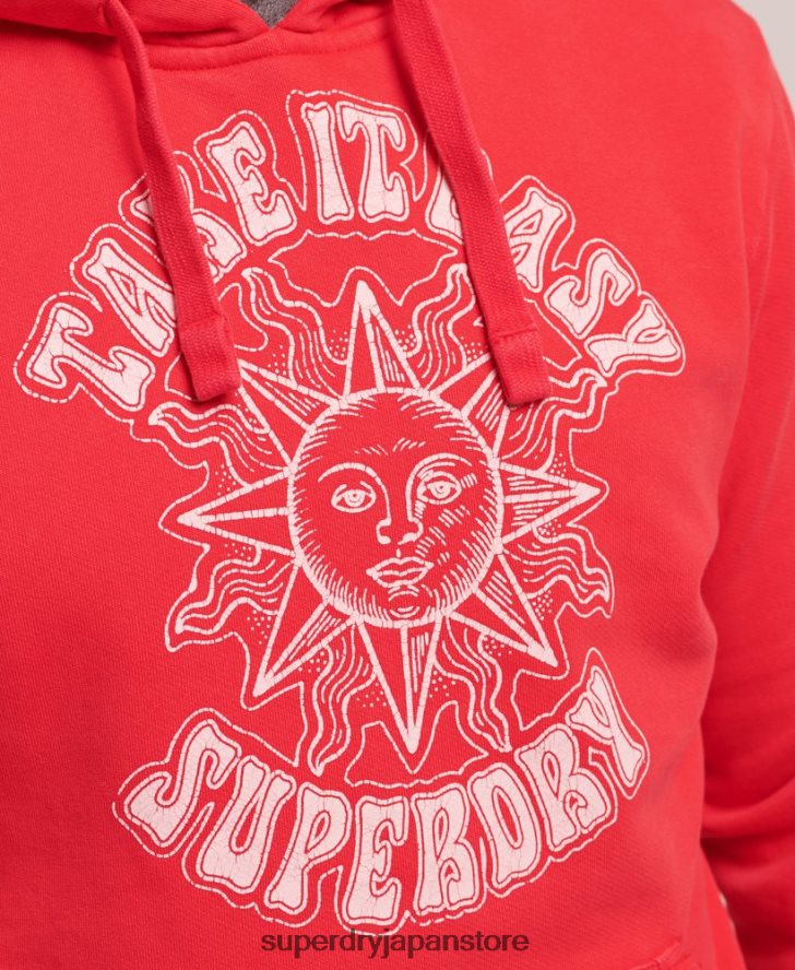 サイケロックパーカー 男性 Superdry 衣類 赤 2J62PZ759