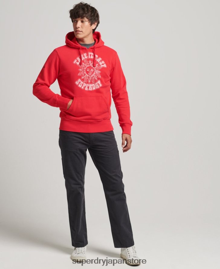 サイケロックパーカー 男性 Superdry 衣類 赤 2J62PZ759