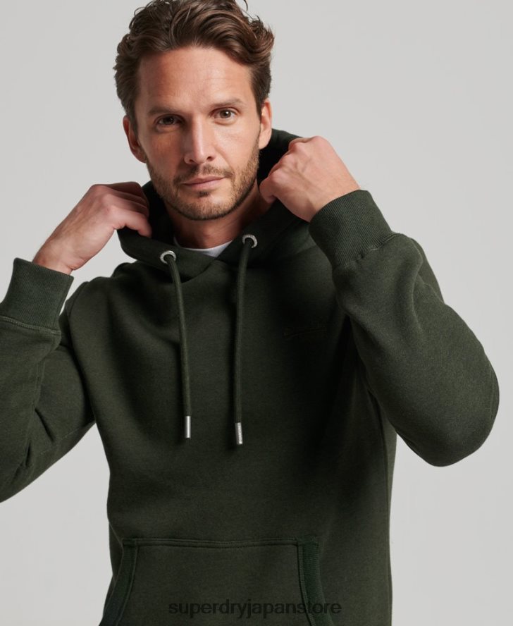 ヴィンテージロゴ刺繍パーカー 男性 Superdry 衣類 緑 2J62PZ762